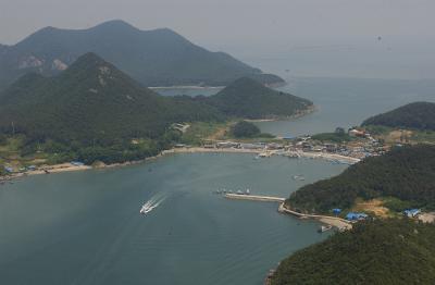 하늘에서 촬영한 고군산군도 선유도항 전경