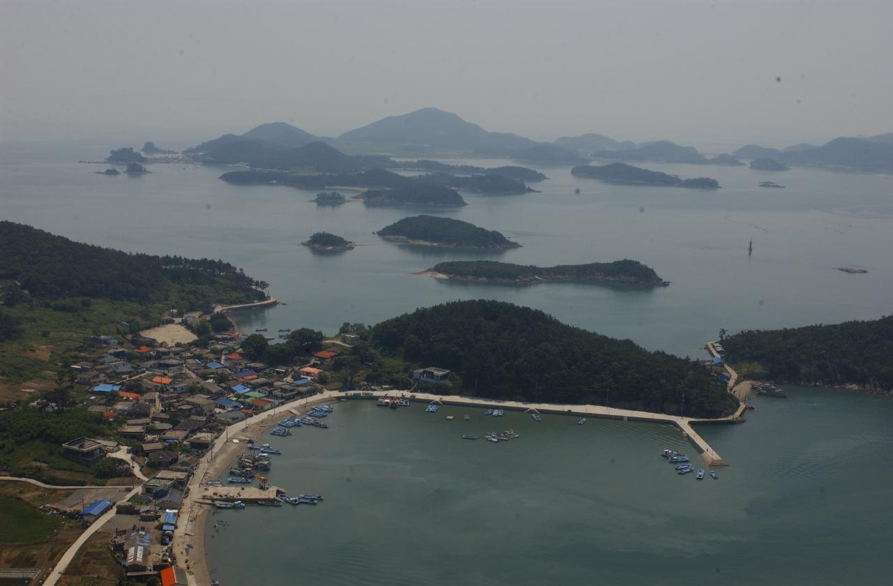 고군산군도의 항공촬영 전경