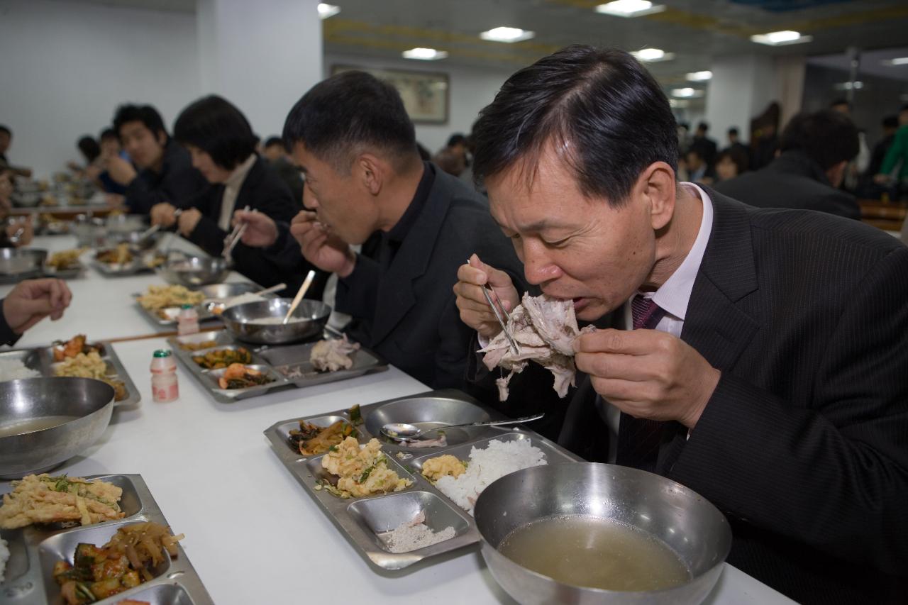 청원 닭고기 시식