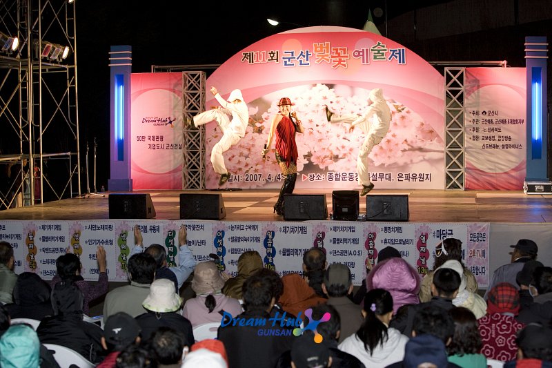 제11회 군산 벚꽃 예술제에서 공연하시는 유명가수의 모습2