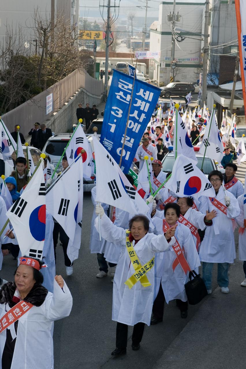 태극기를 손에 들고 흔드는 사람들2