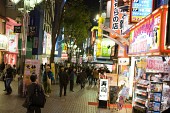 여러가지 가게가 늘어선 일본 시내에 사람들이 다니는 모습6사진(00334)