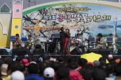벚꽃 가요제 관람객들과 무대에서 노래부르는 참가자6사진(00045)