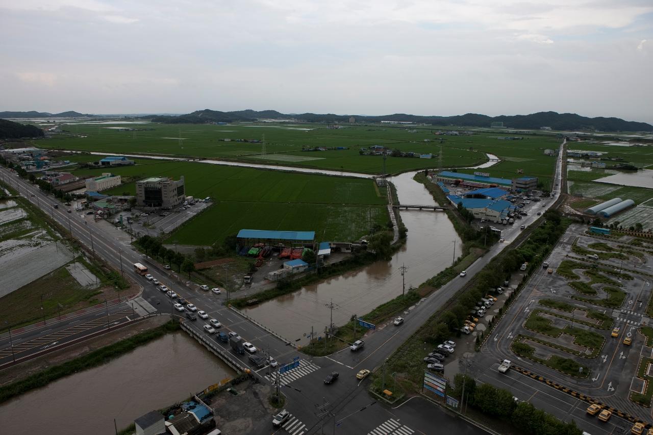 경포천 주변 침수지역