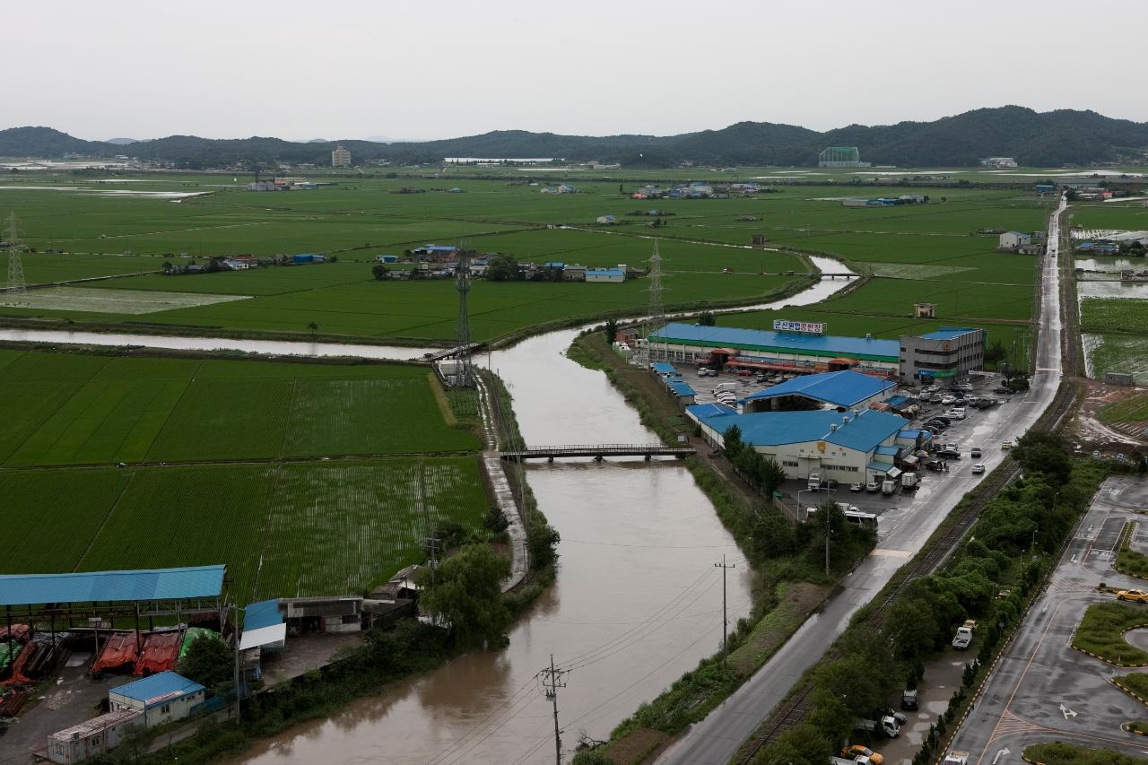 경포천 주변 침수지역