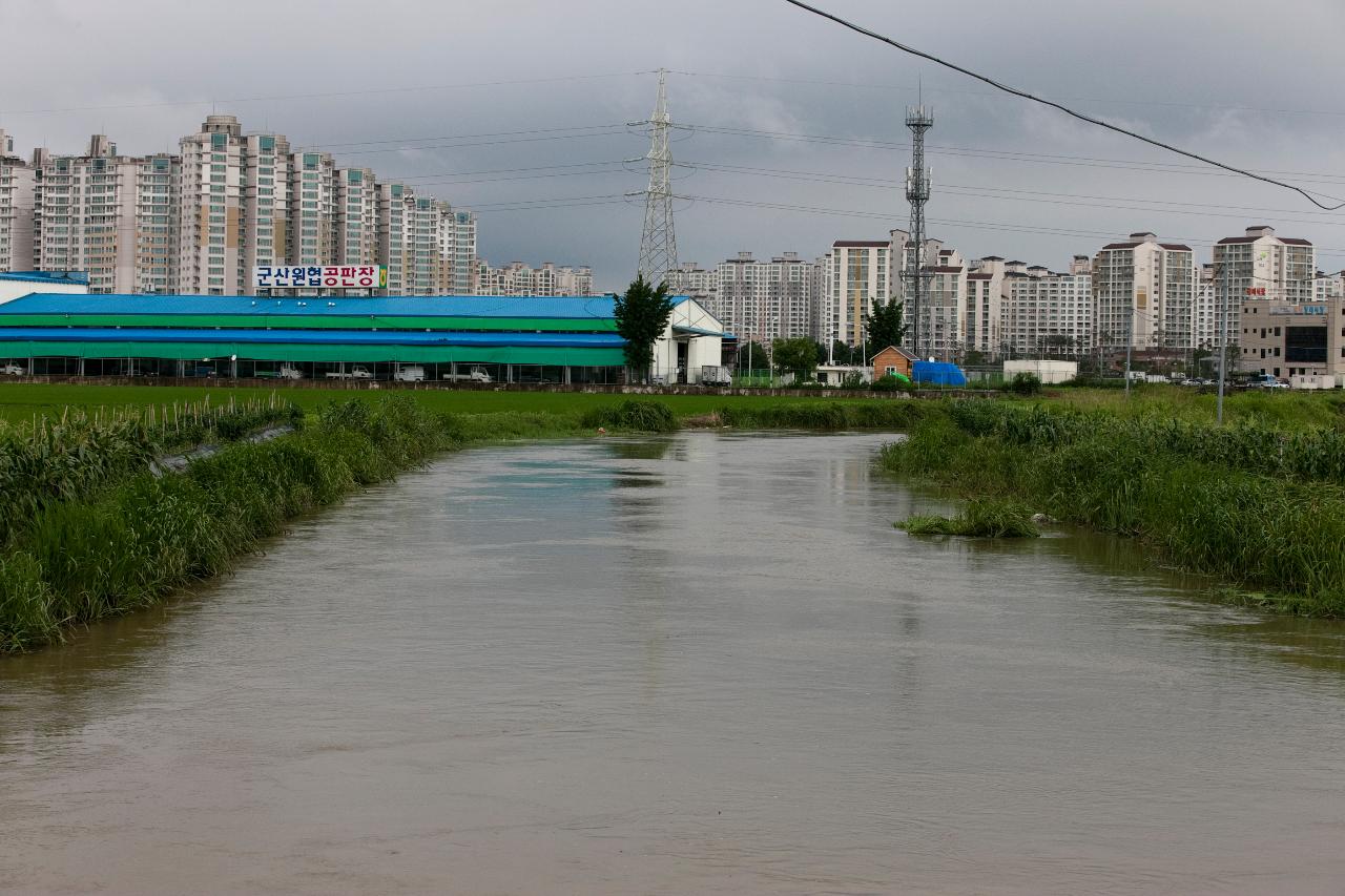 경포천 주변 침수지역