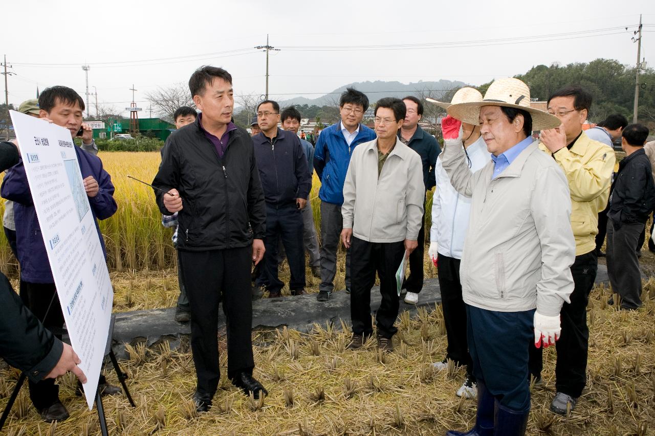 농림수산식품부장관 벼베기 현장방문