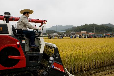 농림수산식품부장관 벼베기 현장방문