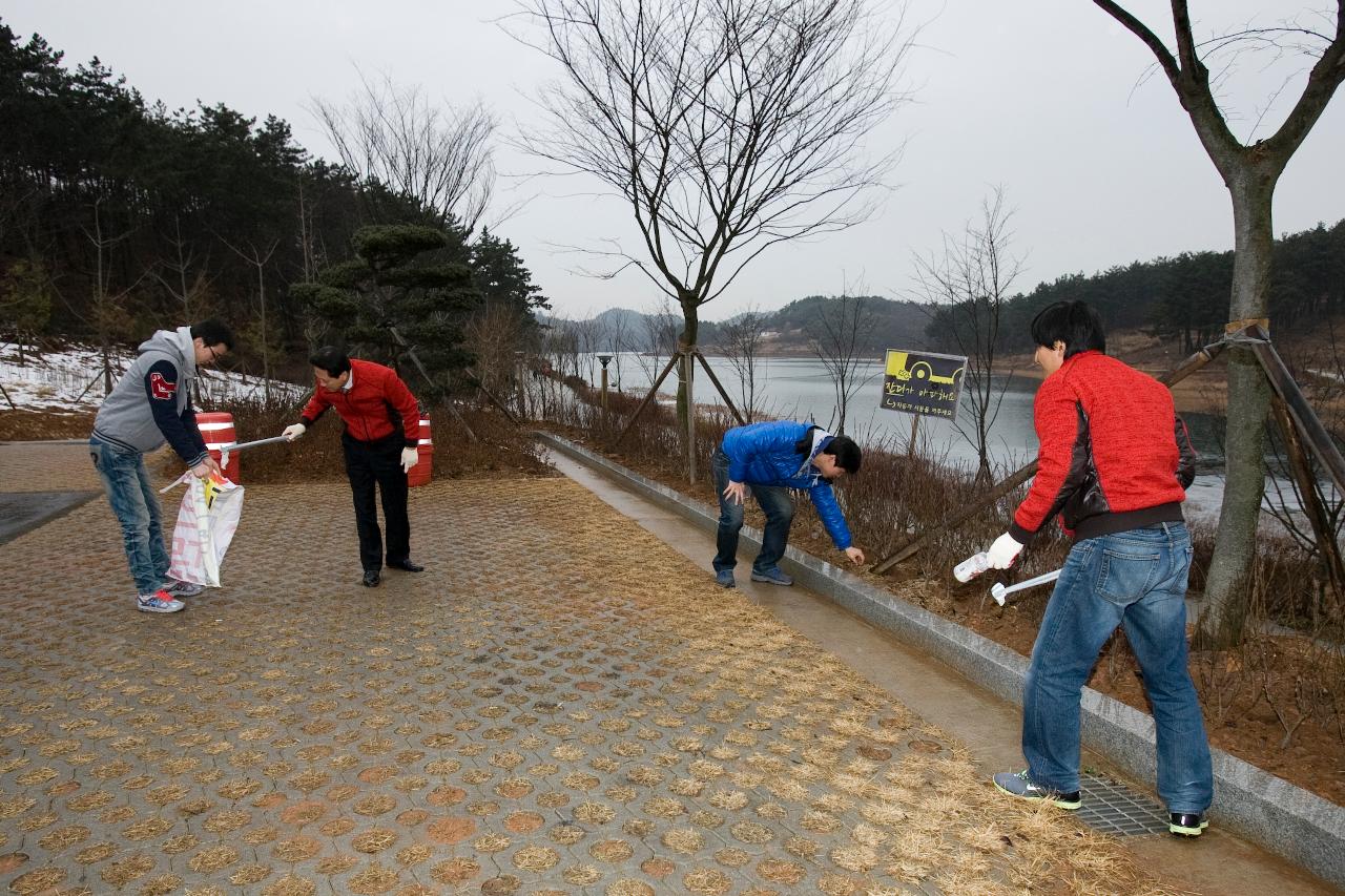 설맞이 관광지 청소