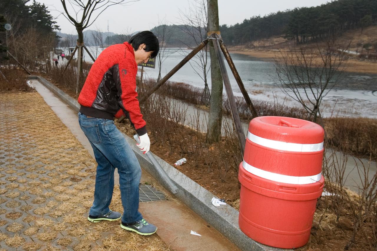 설맞이 관광지 청소