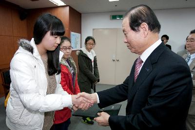 예체능장학생 장학증서 수여식