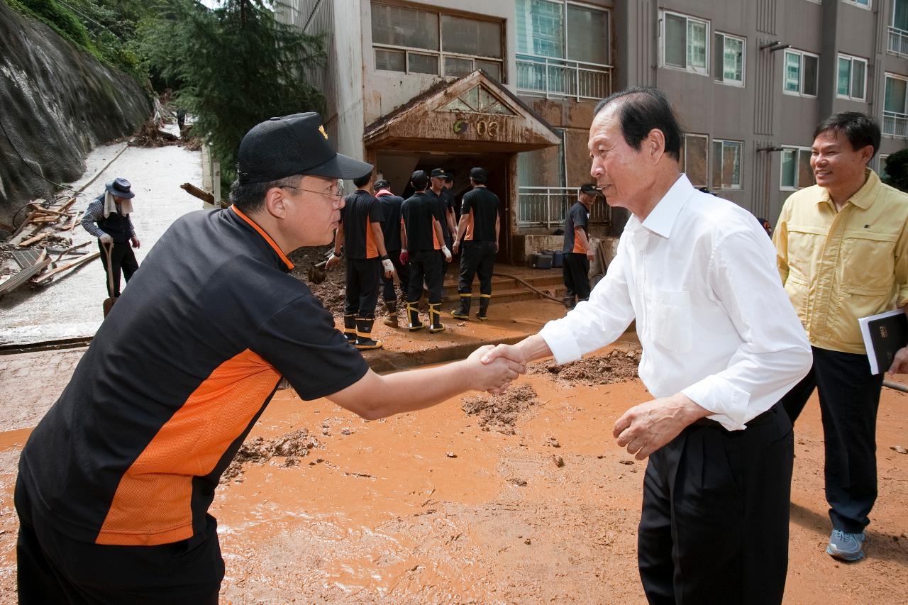 도지사 집중호우 피해지역 방문