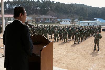 예비군 훈련 입소식 시장님 격려