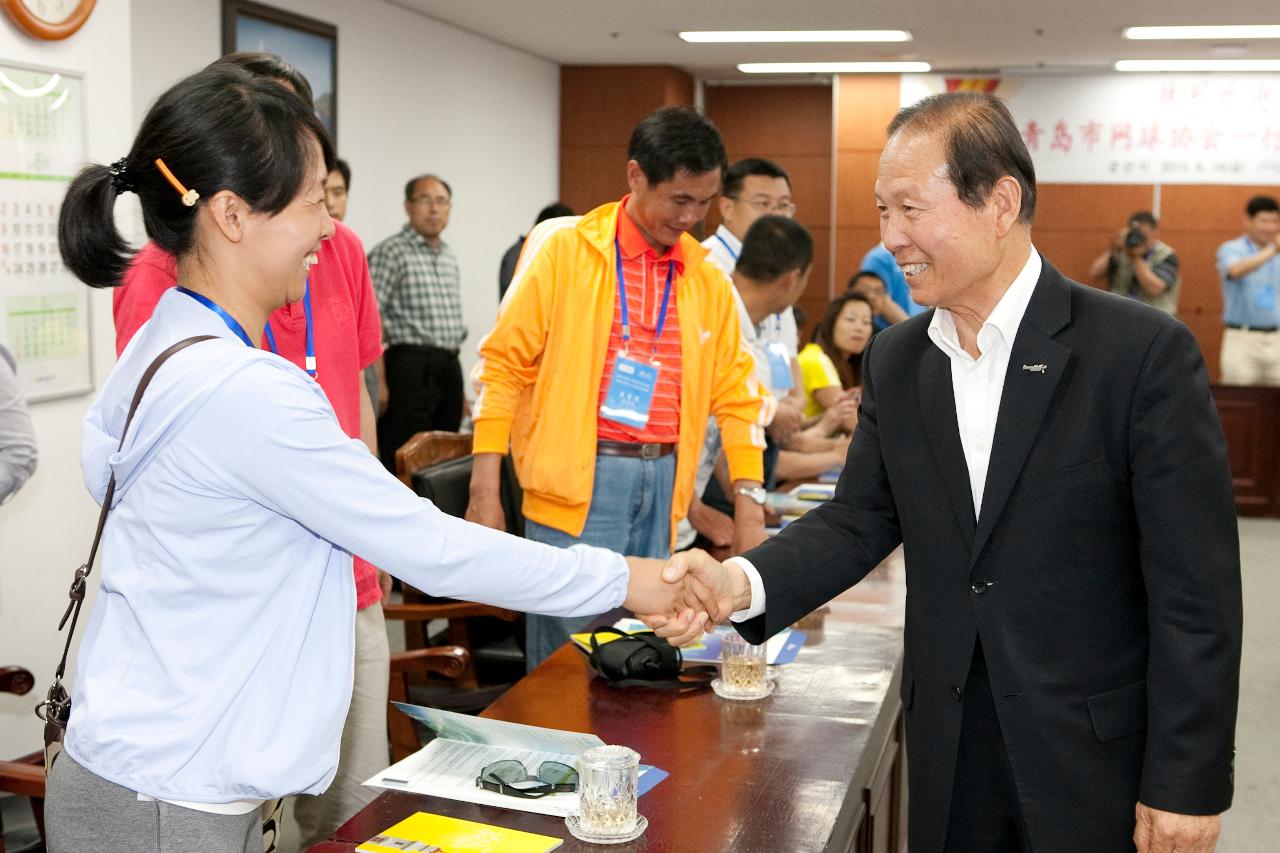 중국 청도시 테니스협회 방문