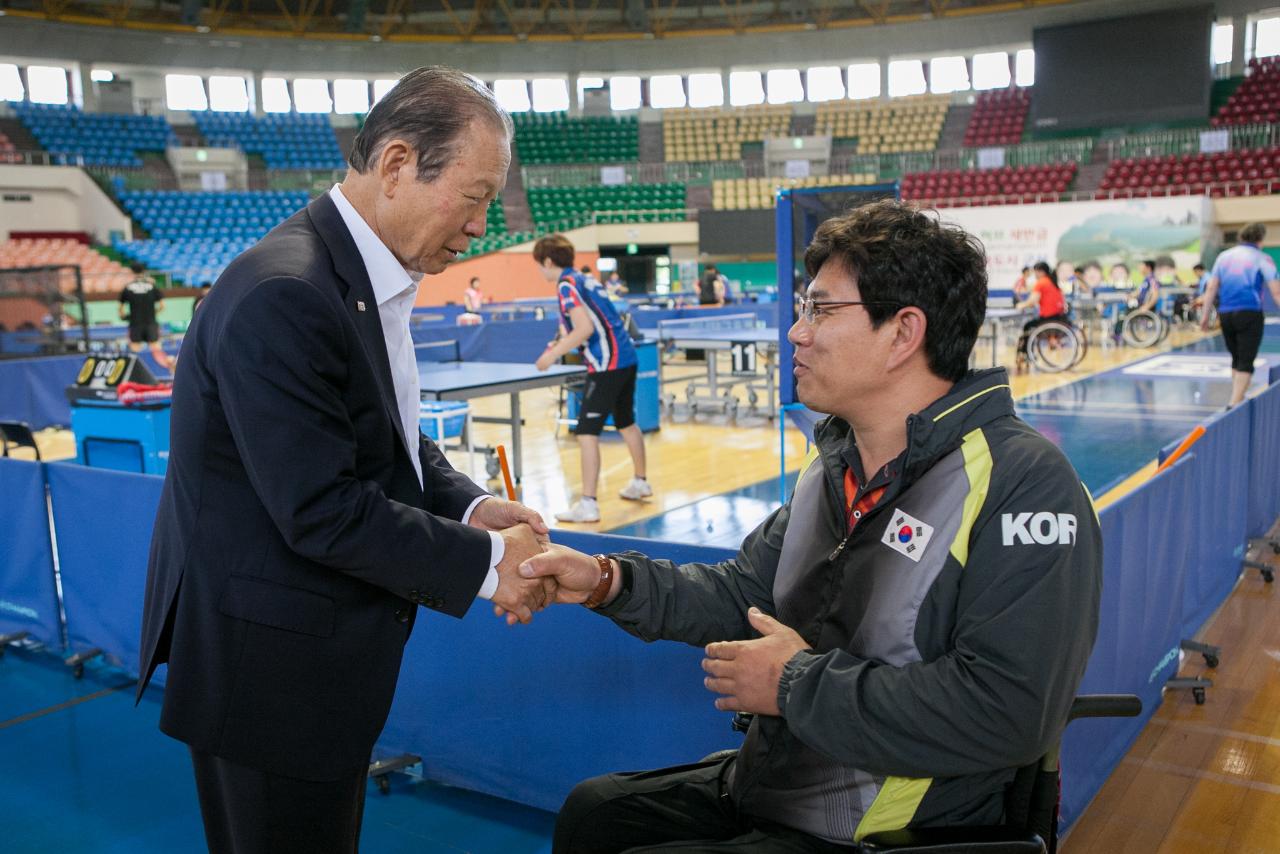 장애인 탁구 국가대표 훈련장 방문