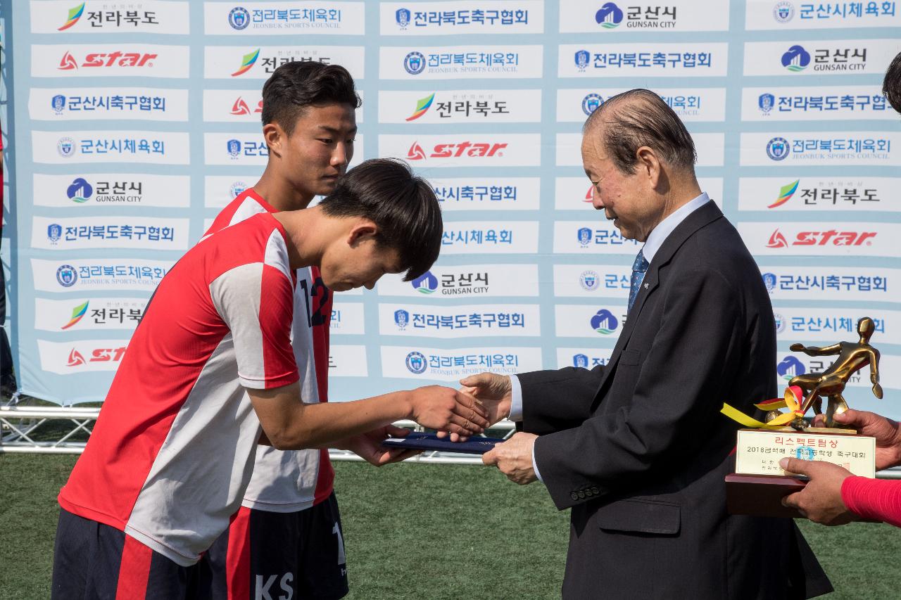 금석배 전국고교축구대회 시상식