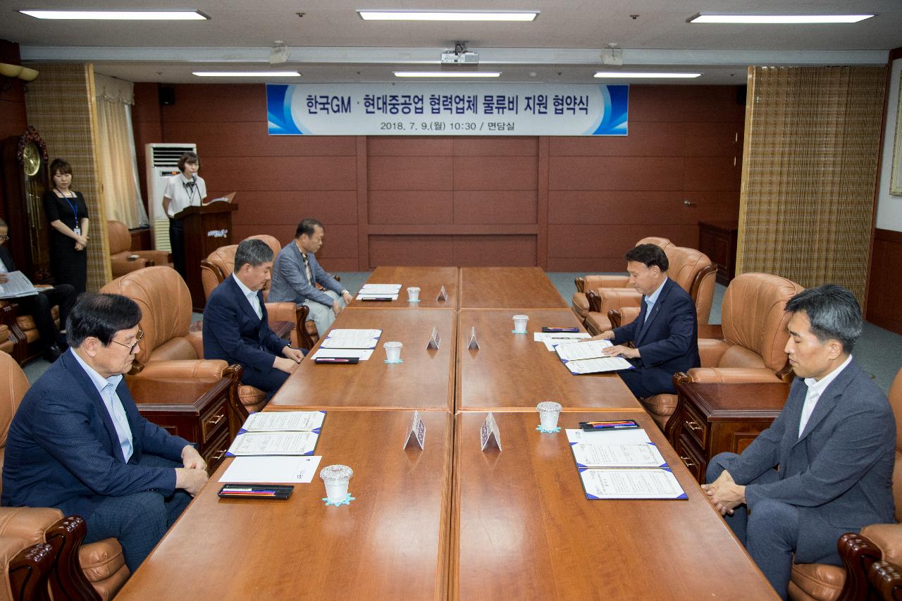 한국지엠 현대중공업 협력업체 물류비 지원 협약식