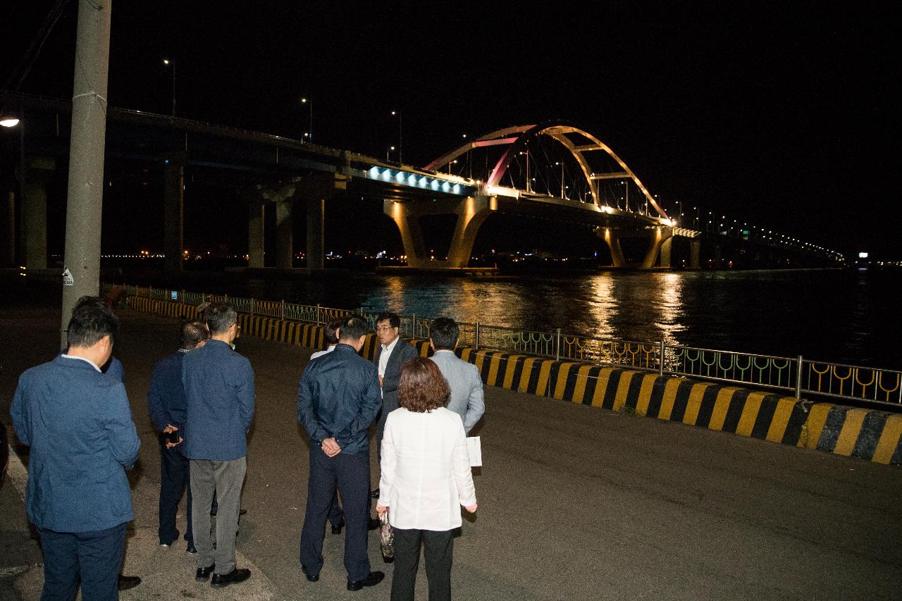 동백대교 야간경관조명 현장점검