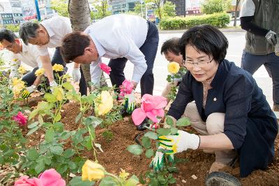 시민헌수 장미 식수행사