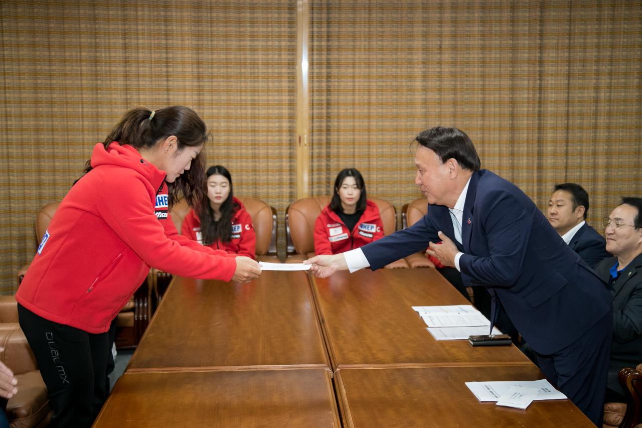 전국체전 출전 직장운동경기부 격려