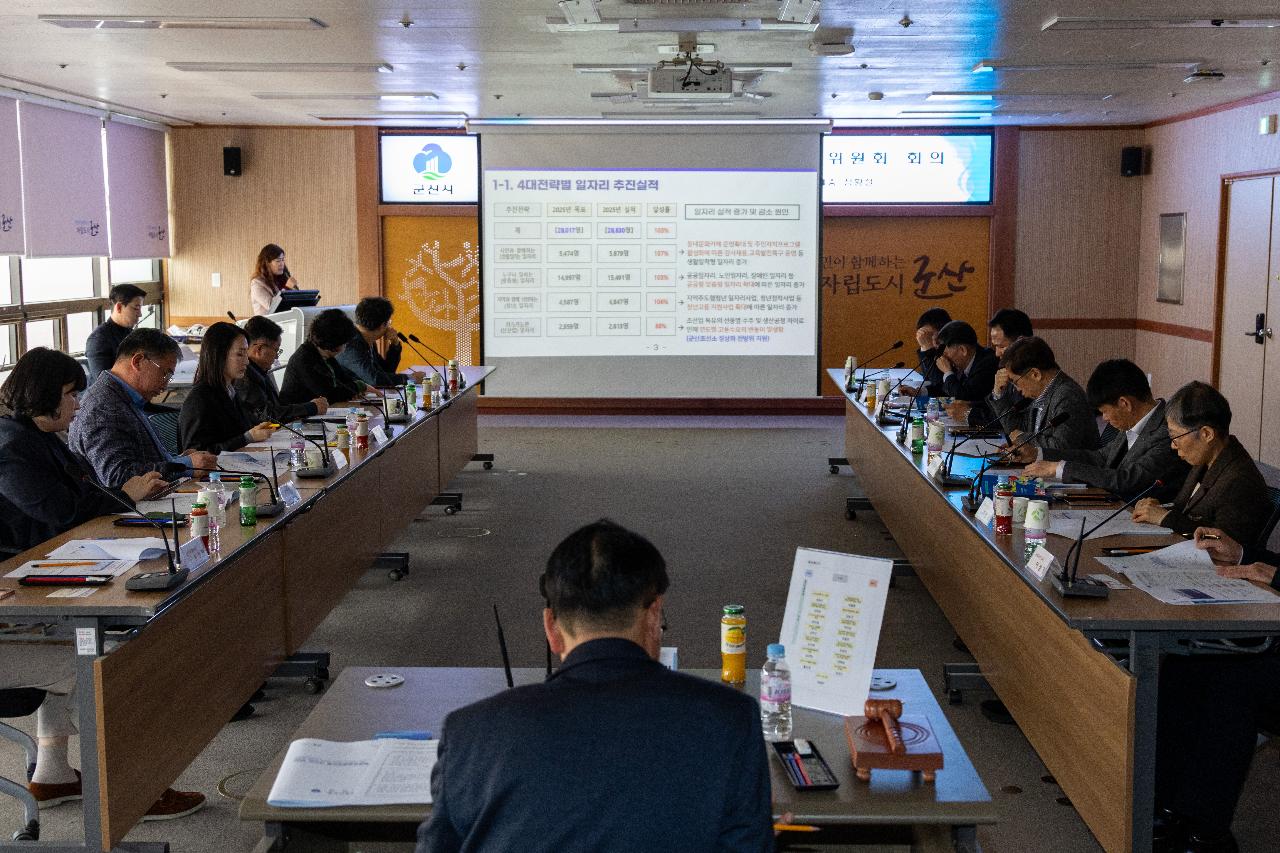 2026년 군산시 일자리정책위원회 회의